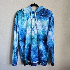Into The AM Galaxy Print Blue Hoodie